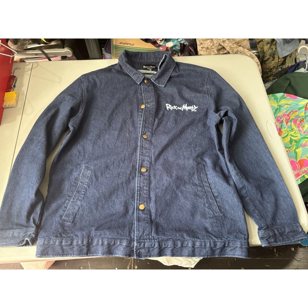 Rick And Morty "Watch Me Go" Embroidered Denim Jacket 2XL- RARE